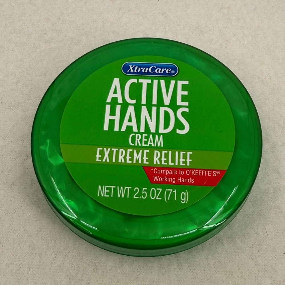 XtraCare Active Hands Cream Extreme Relief 2.5 oz Intensive Moisturizer Jar